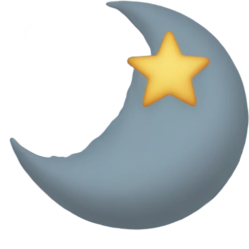 the moon whith  3 stars emoji