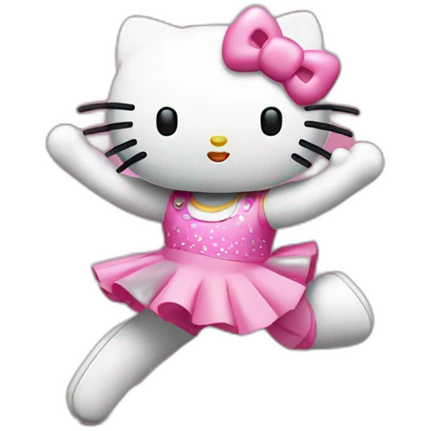 Hello Kitty bailando emoji