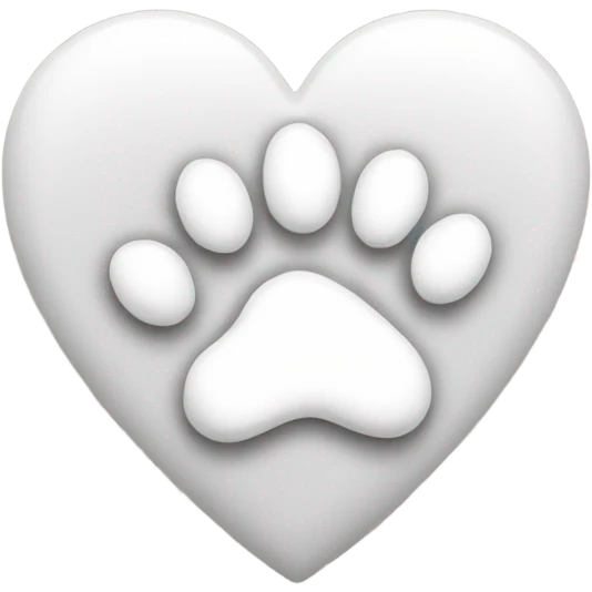 White heart with dog's paw emoji
