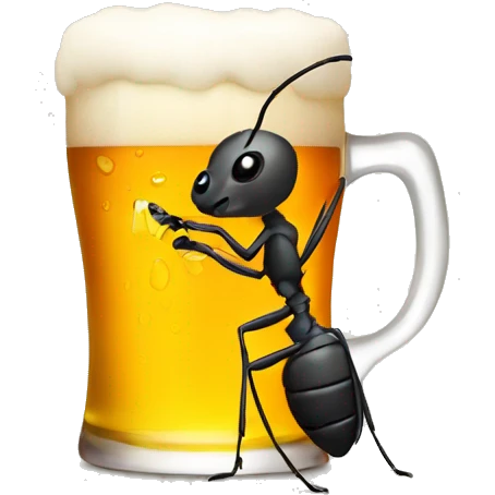 ant drinking beer  emoji