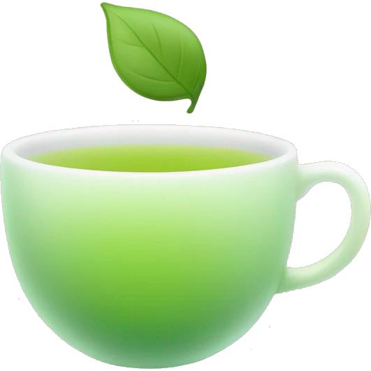 Green tea gradient pink in a cup emoji