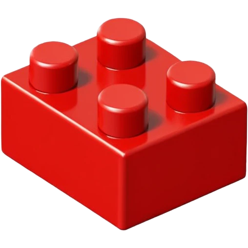 had drawn 2x2 red lego brick viewed from side emoji