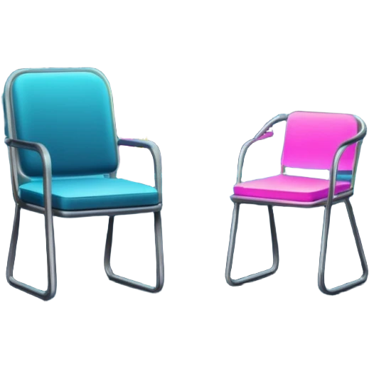Window with neon reflection + empty chair, Apartment Windows. emoji