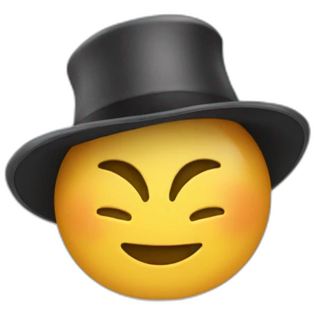 Chat poile long avec chapeau magicien emoji