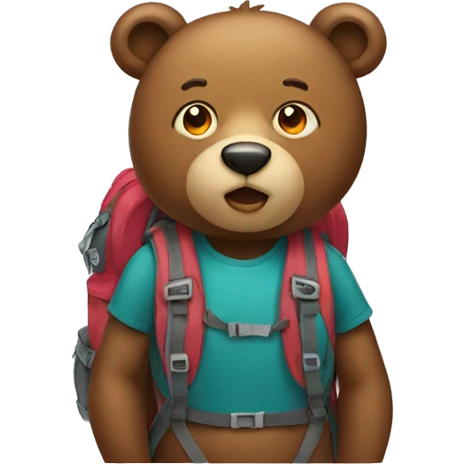 Bear with backpack emoji