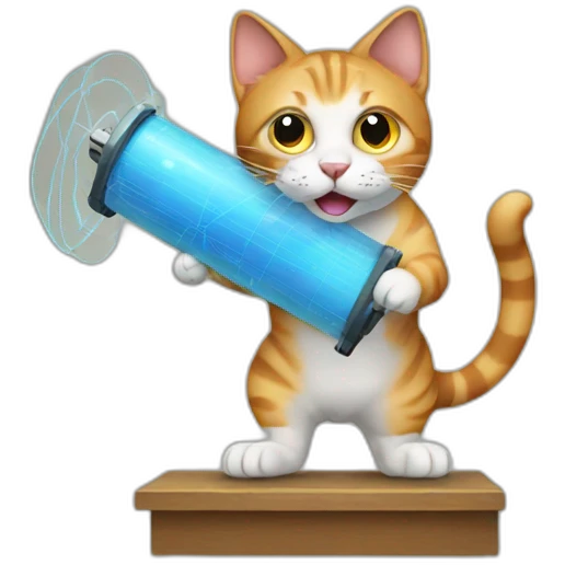 Cat doing physics emoji