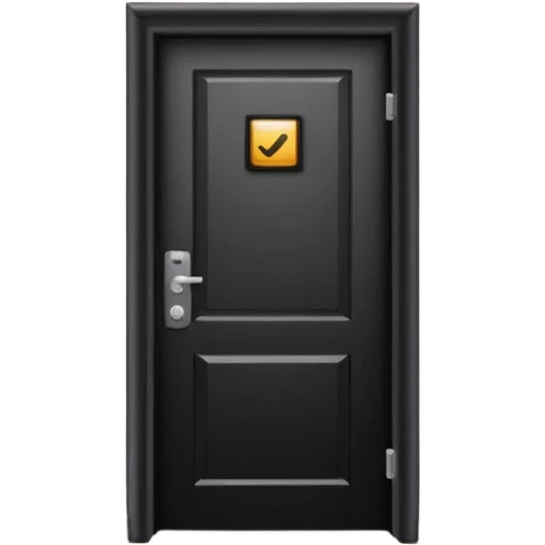 hotel room door modern hallway with spotlight up emoji