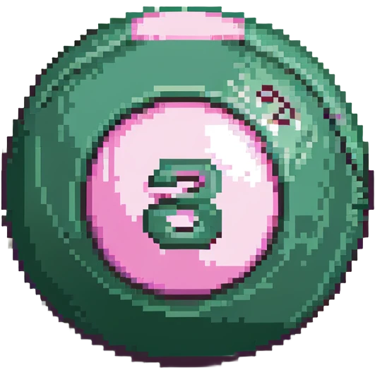 pink billiard ball with the number 23 inside a white circle emoji