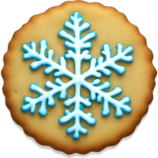 Christmas cookie with snowflake emoji