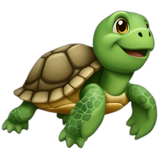 Tortue sur un lieve emoji