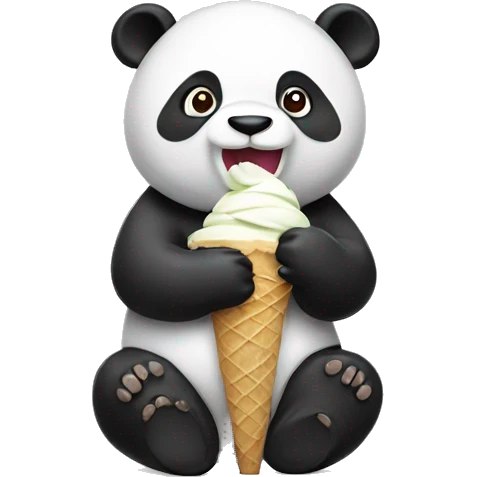 Panda eating ice cream emoji
