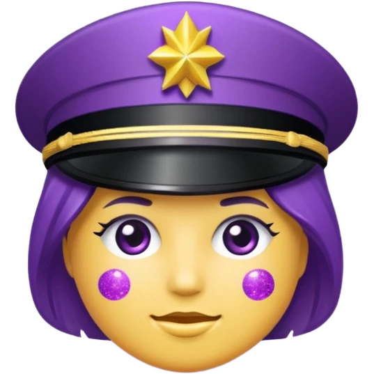 patente militar baixa roxa com glitter emoji