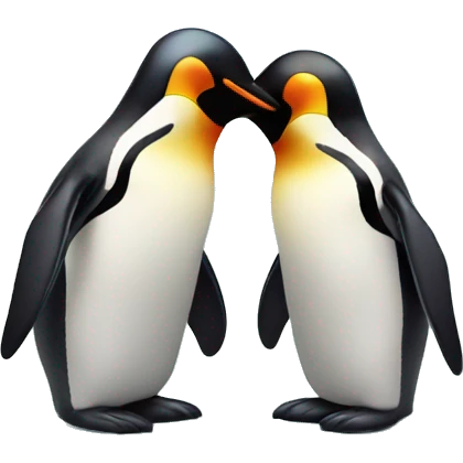 penguins in love under the rainbow emoji