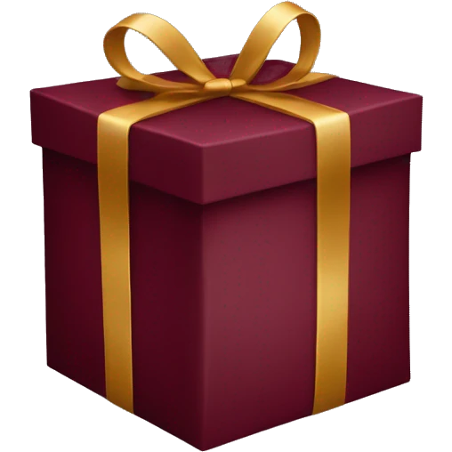 Burgundy present box emoji