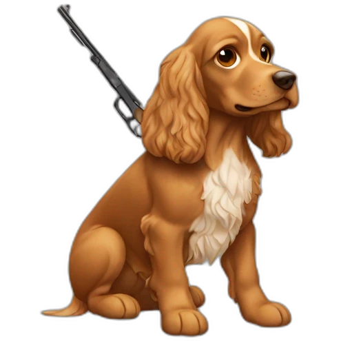 Cocker à la chasse emoji