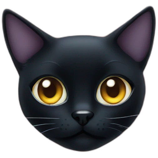 Black cat with big nebula eyes emoji