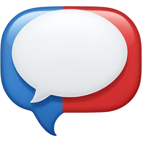 speech bubble with French flag colors emoji