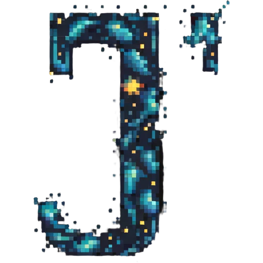 letter J made of stars and cosmic dust emoji