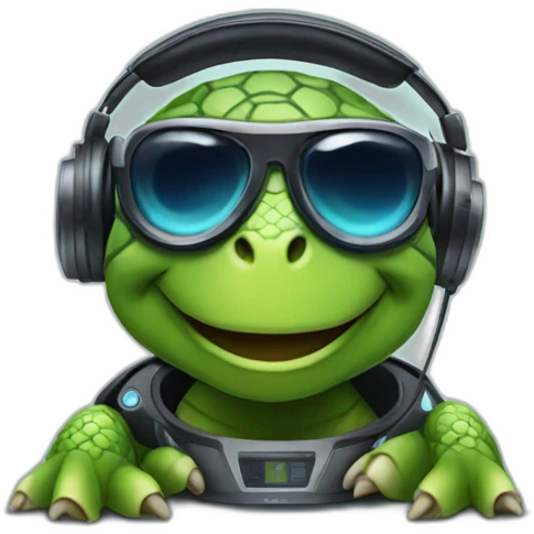 DJ turtle emoji