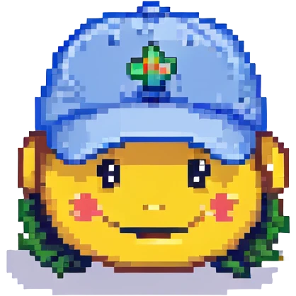 smiling emoji with blue cap emoji