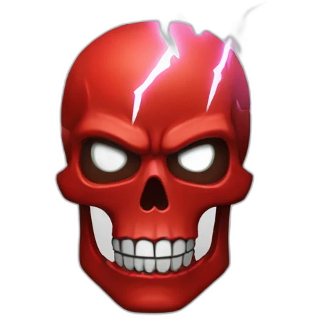 red skull and lightning emoji