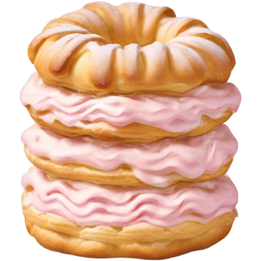 light pink paris-brest pastry with cream emoji