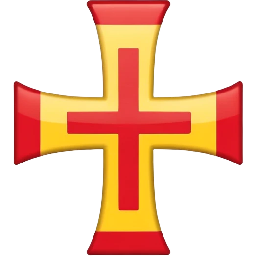 create a flag where the layout is like georgian one big cross for corner. the big cross i want is yellow  emoji