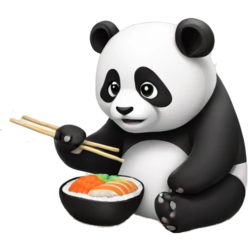 panda eating sushi emoji