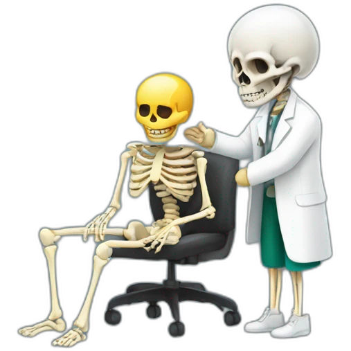 Odteopath with skeleton emoji