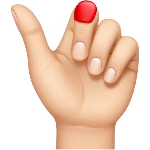 A hand and the thumb, index and middelfinger are stretched emoji