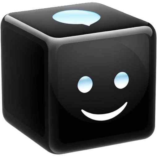 black cube in glass style emoji