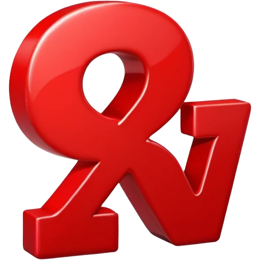 A 3D cartoon plus and percentage sign in red, glossy finish, Memoji-style realism. emoji