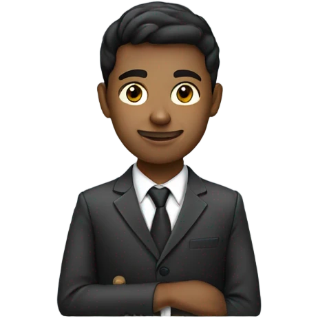 Young men in a professional suit and with the laptop emoji