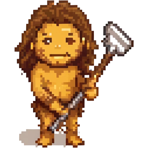 Caveman emoji in animal skin with a club emoji