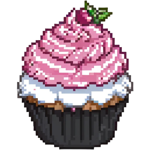 cupcake with pink icing emoji