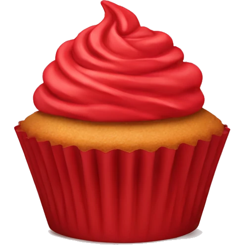 Red cup cake emoji