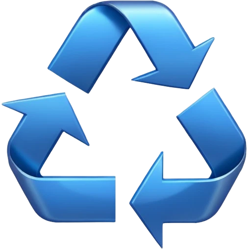  blue arrows making recycle emoji