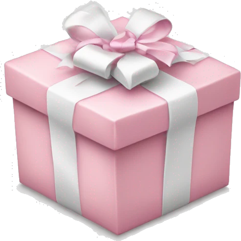 Light pink Christmas gifts under a white Christmas tree  emoji
