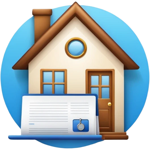 documents and personal license logo house emoji