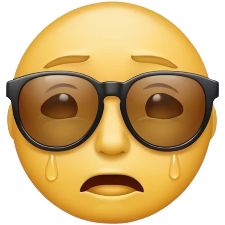 Crying emoji with sunglasses emoji