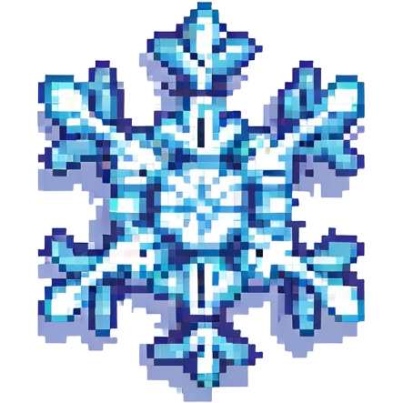 pixel art snowflake retro video game style emoji