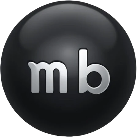Black Ball with MB written on in the middle of it. Nothing else no holes or anything. emoji