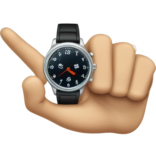 index Finger pointing to a wristwatch emoji