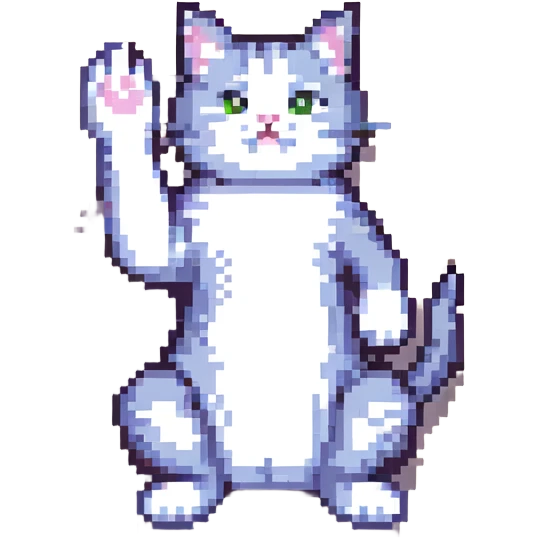 cat doing a 'slay' hand gesture emoji