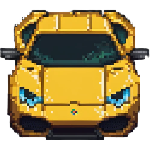 blocky Minecraft Lamborghini supercar emoji
