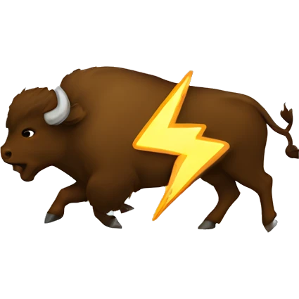 Buffalo running with lightening with word DO written on in emoji