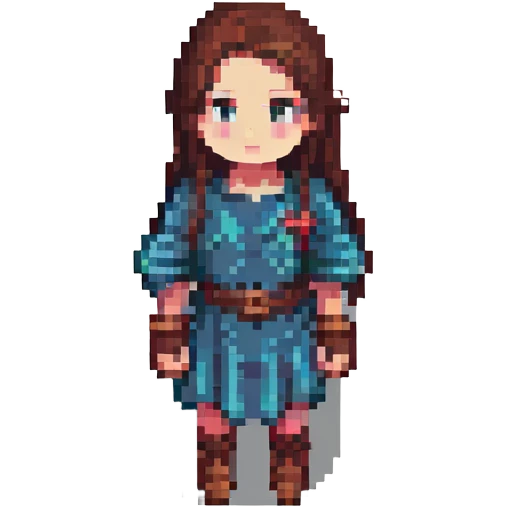 brunette girl acting, pixel art style emoji
