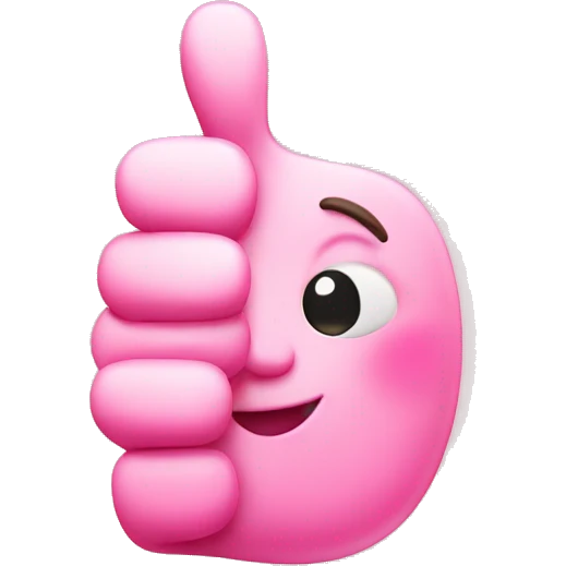 Cute pink thumbs up emoji