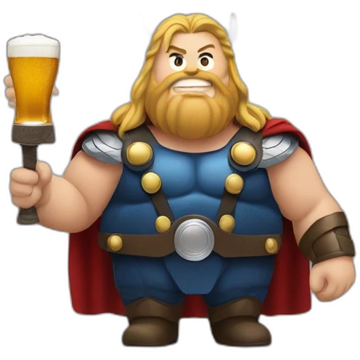 Fat Thor beer in hand emoji