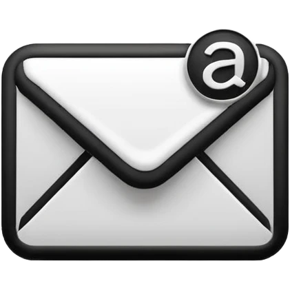 email emoji in black and white emoji